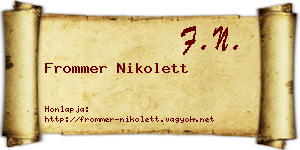 Frommer Nikolett névjegykártya