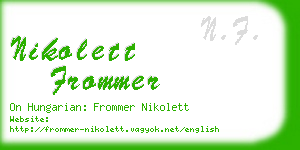 nikolett frommer business card